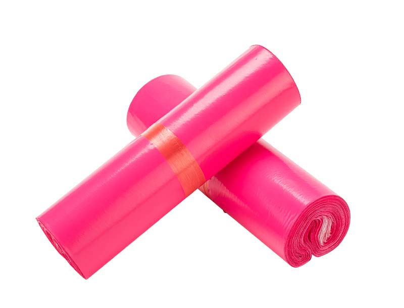 南山玫红色快递袋-02